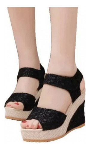 Fashion Velcro Wedge Sandals, Platform Shoes