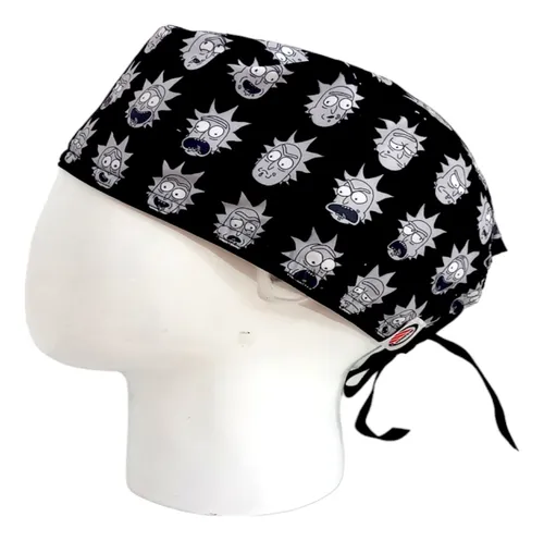 comprar Gorro Quirúrgico Hombre + Lanyard Rick Caritas Blanco Negro