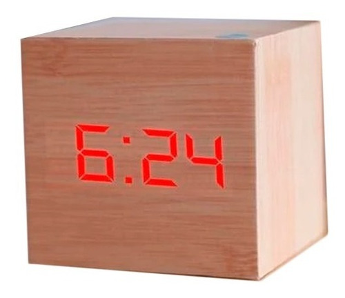 Reloj Digital Estilo Madera 6cm Alarma Despertador Fecha