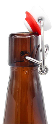 6 Botellas De Vidrio Ambar + Tapón Mecánico 500ml