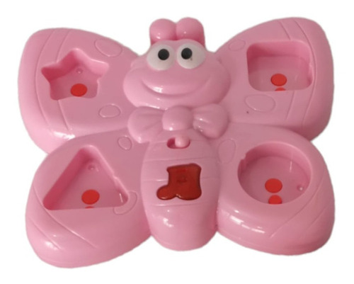 Brinquedo Educativo Infantil Borboleta Musical Com Luz Rosa-