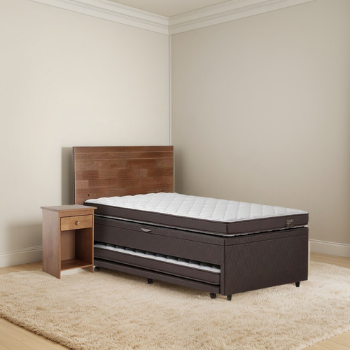 Bed Boxet Rosen Ergo T New 1,5 Plazas+muebles Tabor Caramelo