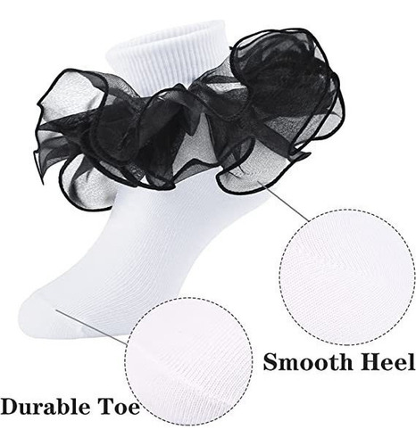 5 Pares De Calcetines Cortos De Encaje Retro Con Volantes De