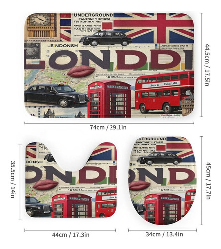 Set De 4 Cortinas De Ducha London Icons Collage-1