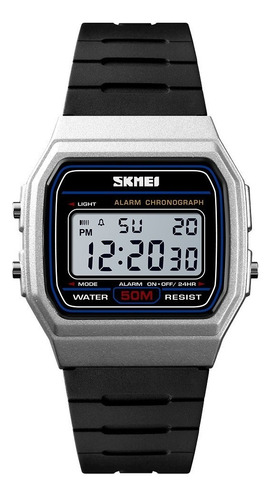 Reloj Plateado Skmei Digital Deportivo Unisex Resiste 50 M