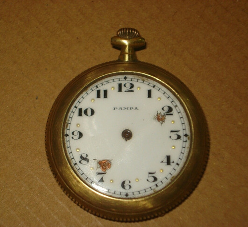 Reloj De Bolsillo Bronce Antiguo Suiza