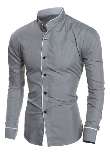 Camisa En Forma De U Para Hombre, Con Personalidad, Casual,