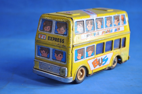 Double Decker Bus Friccion Lata Juguete Antiguo Colectivo