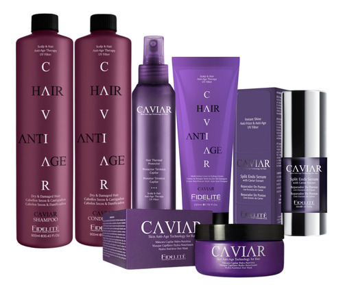 Combo Nutritivo Cabellos Dañados Fidelite Linea Caviar
