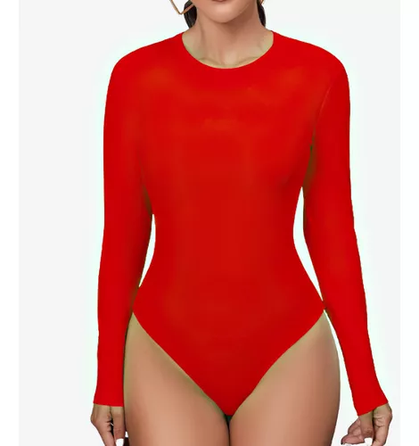 Body manga larga rojo