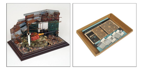 1:35 De Madera Ruinas Esquina Casa Diy Miniatura Arena Mesa
