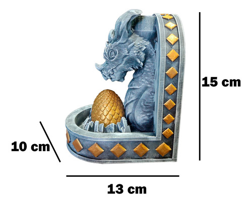 Porta Quemador De Incienso Estilo Huevo De Dragon Color Piedra Y Dorado
