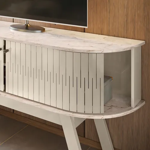 Banqueta para TV de 55 pulgadas, 136 cm, retro, pies Alana Calacata/OFF