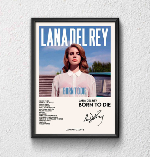 Cuadro Lana Del Rey Born To Die  Madera & Vidrio (35x47)02