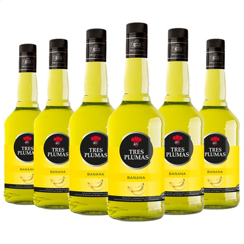 Licor Tres Plumas Sabor De Banana Pack X6 - 01mercado