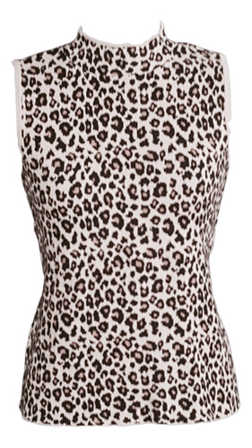 Blusa, Animal Print, Sin Manga, Palette, Talla S