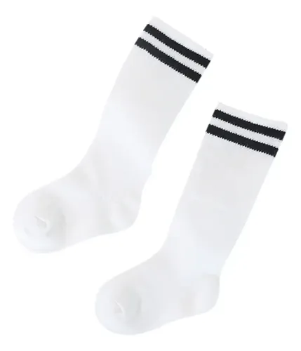 Calcetines Hasta La Rodilla Rayas Blancas Y Negras - Para Carnaval, Fiestas Y Looks Casuales