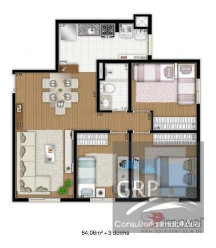 Imagem 6 de 15 de Apartamento Para Venda Em São Bernardo Do Campo, Paulicéia, 3 Dormitórios, 1 Banheiro, 1 Vaga - 6807_1-1162857