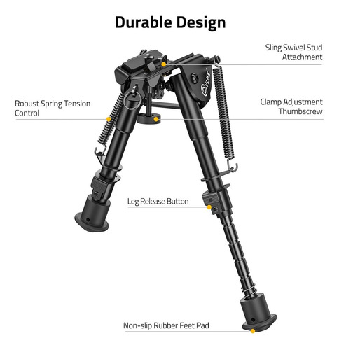 Bípode Táctico Súper Resistente Ajustable De 6-9 Pulgadas
