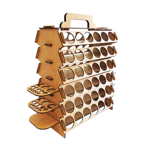 Imagem 8 de 10 de Suporte De Tintas Pvc Acrilex E Pincéis Madeira Em Mdf
