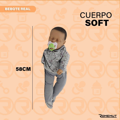 Imagen 2 de 3 de Bebe Reborn Argentina Bebote Real Muñeco + Chupete Y Ropita