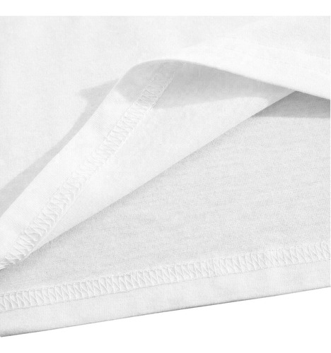 Playera Blanca Mujer Manga Corta Elástica Cuello Redondo