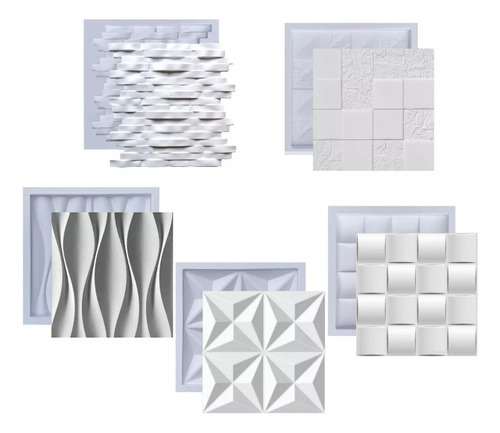 Formas De Gesso 3d E Cimento Kit Abs Resistente Molde Placa