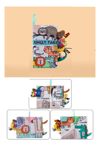 Juego De Libros De Tela Con Forma De Jirafa Y Mapache Para