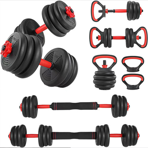 Set 20kg Kettlebell Y Mancuernas Ajustables Para Entrenar