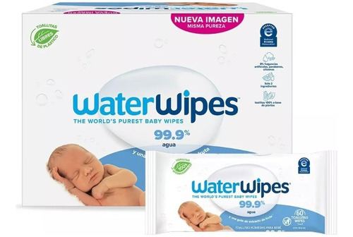 Toallas Humedas Waterwipes Caja 720 Unds (12 Paq. De 60 Und)