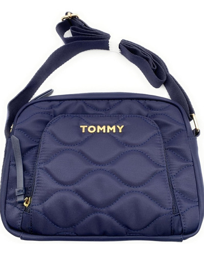Crossbody, Morral Tommy Hilfiger Mujer Azul Oscuro Lisa Oro Azul Oscuro