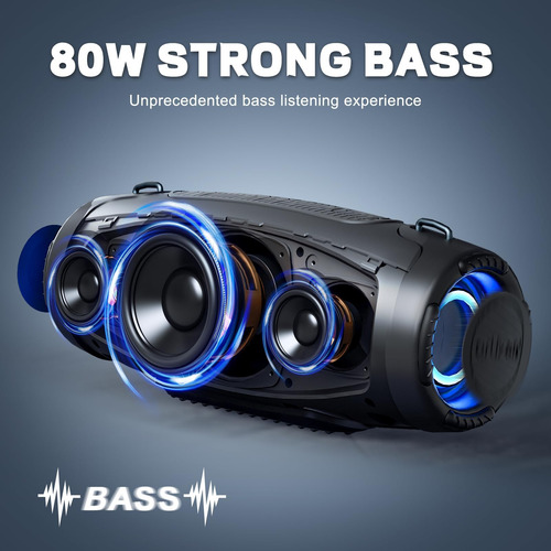 Ortizan Altavoz Bluetooth De 80 W - Sonido Potente Y Graves