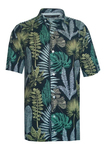 Camisa Manga Corta De Fibrana Hawaiana Bic-import Style