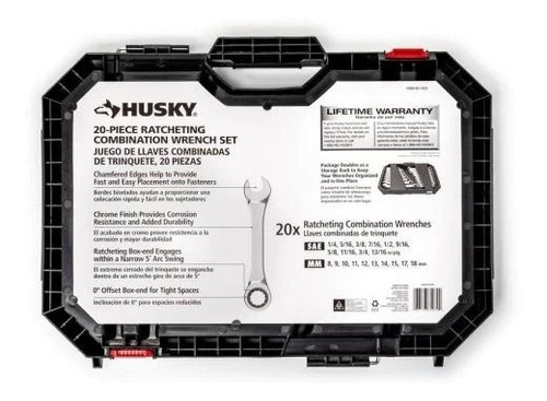 Juego De Llaves Combinadas Husky, 20 Piezas (Usado)