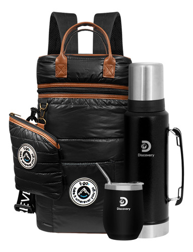 Kit Matero Termo 1.3 Lts + Mate + Bombilla + Mochila Matera