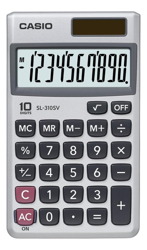 Calculadora Solar Plateada Casio Sl-310sv