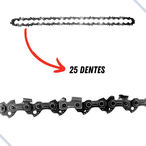Kit Sabre Motosserra Saibro Ms170 Ms180 Ms210 25 Dentes.