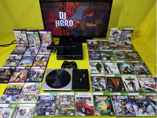 Consola Xbox 360 Con Kinect, Dj Hero Y 3 Juegos Originales