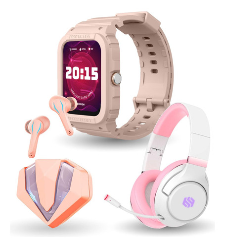 Smartwatch Era Xtream Deportivo Para Mujer + Kit Audio Gamer