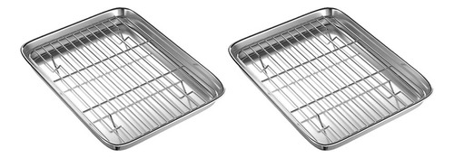 Juego De 2 Bandejas Y Rejillas Para Horno Tostador De 10 Pul