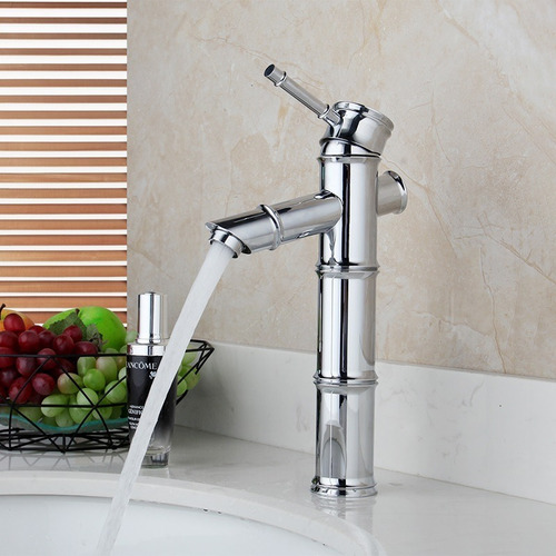 Imagen 8 de 9 de Grifería Monocomando Cascada Bamboo Alto Para Vanitory