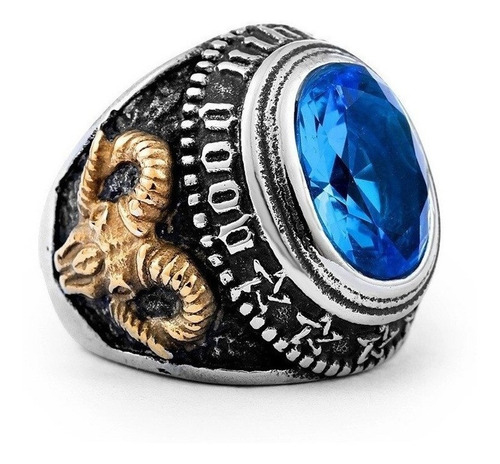 Imagen 1 de 5 de Anillo Satanico Punk Rock Gotico Laminado En Plata