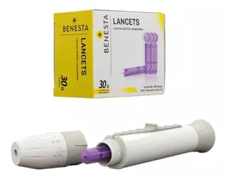 Kit Lancetero + Caja De Lancetas De 100/u De 30g Benesta