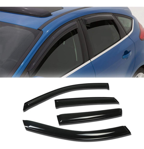 4 Deflector Viento Para Ventanilla Lateral Coche Ford Focus