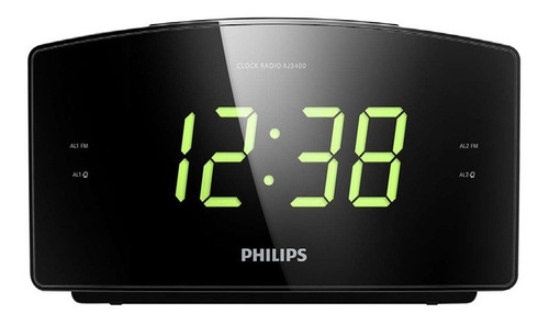 Radio Reloj Philips Aj3400 Revogames Color Negro