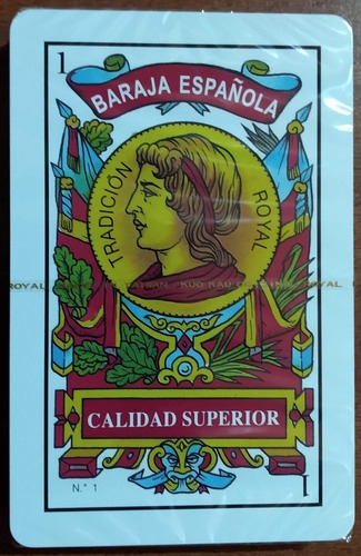 Set De Doce (12) Cartas Barajas Española Royal 100% Plastico