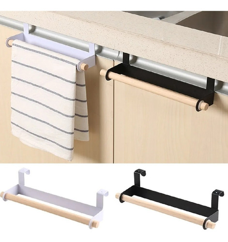 Imagem 1 de 7 de Suporte Porta Rolo De Papel Toalha Branco Ou Preto Cozinha