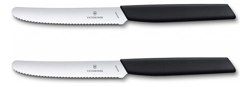 Set De Cuchillos Para Verduras Swiss Modern Negro, 2 Piezas