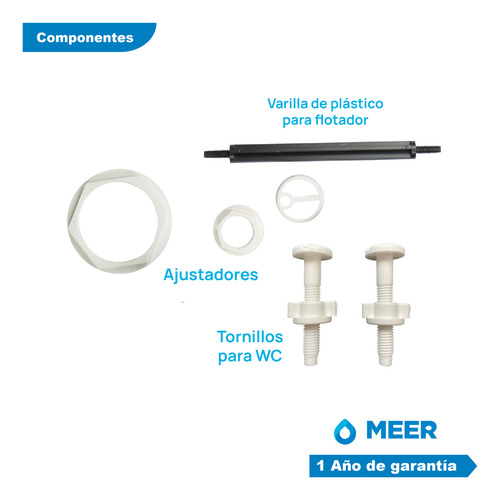 Meer By Cnx Juego De Herrajes Wc Válvulas, Sapo Y Flotador