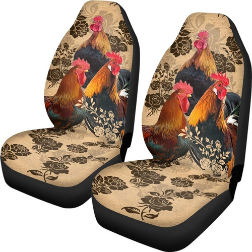 Funda Asiento Coche Estampado Floral Rosa Pollo 2 Unids Set